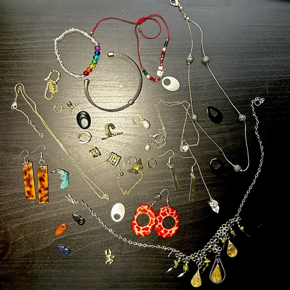 Jewelry Lot Signed, Handmade SemiPrecious Stone, and Costume Jewelry, somerepair